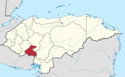 Location of La Paz in Honduras