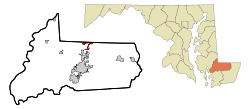 Location of Delmar, Maryland