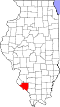 State map highlighting Randolph County