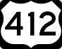 U.S. Route 412 marker