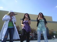 ZOEgirl at the Jump5 tour in 2005. From left to right: Chrissy, Alisa, and Kristin.