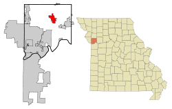 Location of Kearney within Missouri