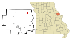 Location of Elsberry, Missouri