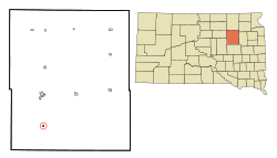 Location in Spink County and the state of South Dakota