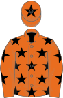 Orange, black stars, orange cap, black star