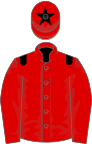 Red, black epaulets and star on cap