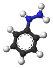 Ball-and-stick model of phenylhydrazine