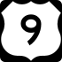 U.S. Route 9 marker