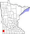 State map highlighting Pipestone County