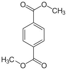 Structural formula of dimethyl terephthalate
