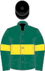 Dark Green, Yellow hoop and armlets, Black cap