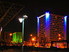 DoubleTree, Wells Fargo at night, Albuquerque.jpg