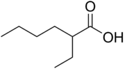 Skeletal formula of 2-ethylhexanoic acid