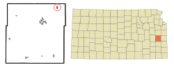 Location within Anderson County and Kansas
