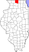 State map highlighting Winnebago County