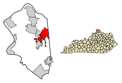 Location of Florence in Boone County, Kentucky.