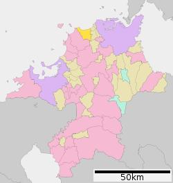 Location of Okagaki in Fukuoka Prefecture