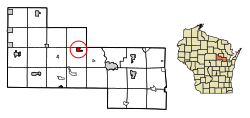 Location of Gresham in Shawano County, Wisconsin.
