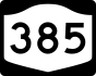 New York State Route 385 marker
