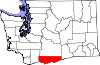 State map highlighting Klickitat County