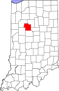 Carroll County's location in Indiana
