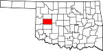 State map highlighting Custer County