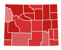 Wyoming Senate Election Results by County, 2008.svg