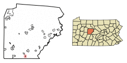 Location of Coalport in Clearfield County, Pennsylvania.
