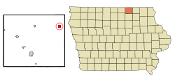 Location of McIntire, Iowa