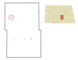 Location of Tuttle, North Dakota