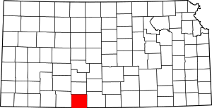 Map of Kansas highlighting Comanche County