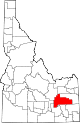 State map highlighting Bingham County