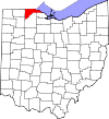 State map highlighting Lucas County