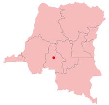Location of Mweka in the Democratic Republic of the Congo