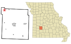 Location of Humansville, Missouri