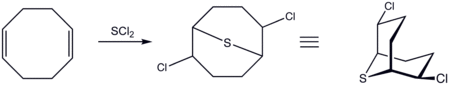 2,6-Dichloro-9-thiabicyclo[3.3.1]nonane, synthesis and reactions