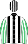Black and white stripes, emerald green and white striped sleeves