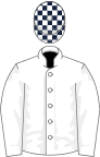 White, Dark Blue and White check cap