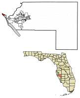 Location of Anna Maria in Manatee County, Florida.