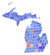 Michigan Senate Election Results by County, 2008.svg