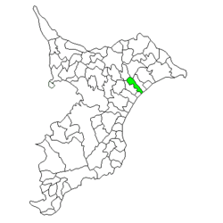 Location of Yokoshiba in Chiba Prefecture