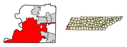 Shelby County Tennessee Incorporated and Unincorporated areas Memphis Highlighted 4748000.svg