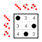 Cyclic group 3; Cayley table; subgroup of S4 (elements 0,3,4).svg
