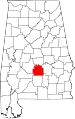 State map highlighting Lowndes County