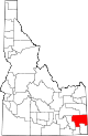 State map highlighting Caribou County