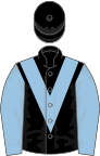 Black, Light Blue chevron and sleeves