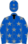 Royal blue, grey stars