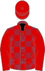 Maroon and Red check, Red sleeves and cap