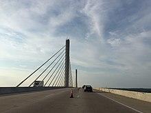 2017-07-13 18 49 10 View north along Interstate 295 (Varina-Enon Bridge) crossing the James River from Chesterfield County, Virginia to Henrico County, Virginia.jpg