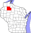 State map highlighting Sawyer County